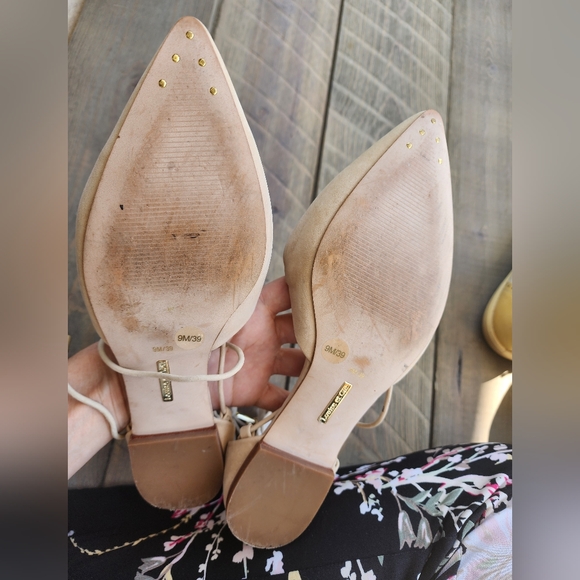 Louise Et Cie Elegant Beige Cream Lace-Up Women's Ballet Falts Shoes Sz 9 - Picture 8 of 11